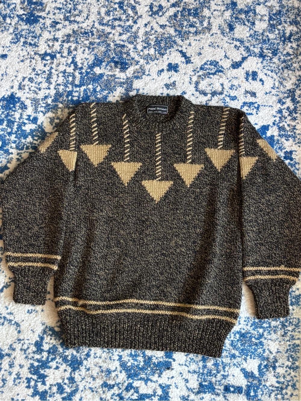 Vintage René Boggio heavy knit graphic sweater
